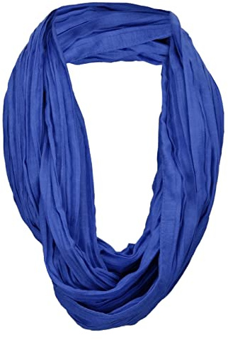 TigerTie Loop halsduk i olika färger enfärgad – tubhalsduk rund halsduk, Blå kungsblå, Größe: ca. Länge 160 cm, Breite 70 cm