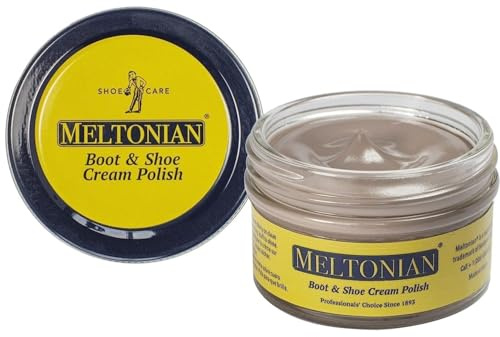 Meltonian Lucidante per scarpe color crema – Lucidante per scarpe in pelle a base di olio con cera d'api – Ripristina e protegge, oltre 60 colori, grigio tortora