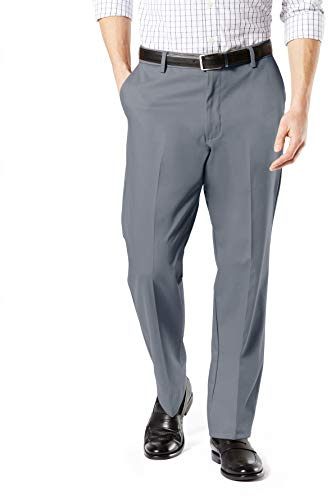 Dockers® Men's Classic Fit Signature Khaki Lux Cotton Stretch Pants (Regular and Big & Tall), Burma Grey, 38W x 29L