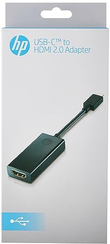 HP Adattatore da USB-C a HDMI 2.0, Compatibile con PC HP Pavilion dotati di porta USB-C, Nero