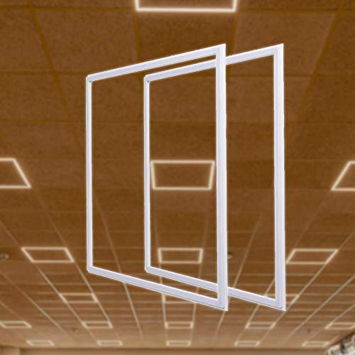 FactorLED Pack x2 FIT Panel Marco LED 60x60 44W, Marco Led Luminoso 60cm, 4200Lm, Lámpara Techo, Panel Led Luminoso ¡Nuevo! Luz Natural 4000K [Clase de eficiencia energética F]