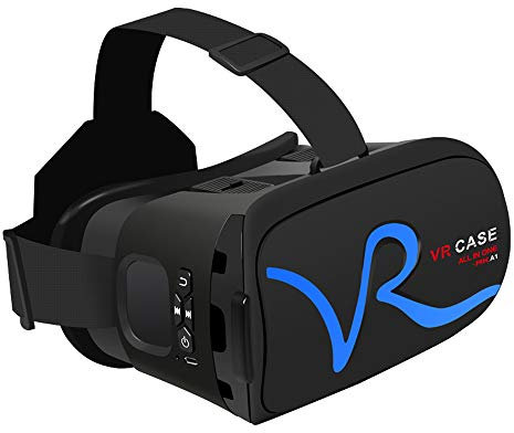 LWR VR Auriculares, Casco De Control Táctil Realidad Virtual Vr3d Gafas Auriculares Estéreo Cuadro De Teléfonos Inteligentes,Blue