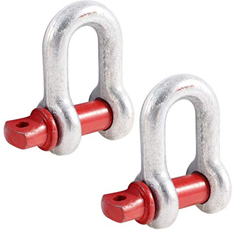 Aexit 2 Pcs Marine Levage En Métal Rouge 7/11' 'Vis À Ancrage D Anneau Manille Riggings 2 Tonnes GR959804P615573N