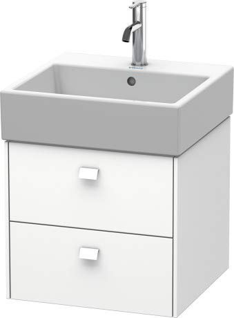 Duravit Mueble bajo encimera Brioso 48,4 x 45,9 cm, 2 cajones, Incl. Hueco para sifón y Delantal, para Lavabo Vero Air 235050, Color: Nogal Oscuro, Mango Cromado