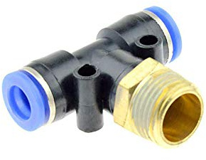 Air Connector Fitting T Shape Tee 6mm 8mm 10mm 12mm 4mm Hose Pipe to 1/8'' 1/4'' M5 3/8'' 1/2'' BSPT Male Thread Pneumatic Coupler,PB6-01