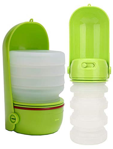 Bouteille D'eau Pliable Portable Pour Chien, 350 Ml De Bouteille D'eau De Voyage En Silicone Étanche Pour Chien, Distributeur D'eau Potable Pour Animaux De Compagnie, Tasse De Boisson Pour Chien,Vert