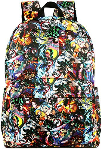 Roffatide Demon Slayer Danganronpa Mochila Anime Mochila con Estampado Completo Mochila para Portátil Mochilas Cosplay