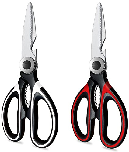 Kitchen Scissors 2 Pack Kitchen Shears All Purpose Heavy Duty Dishwasher Safe Multipurpose Utility Sharp Scissors for Food, Meat, poultry, Vegetable