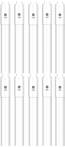 (Pack of 10) GE 35793 LED Tube, 48 inch 15 watt T8 Medium Bipin (G13) 4000K Type A Fluorescent Replacement Easy Install Plug and Play