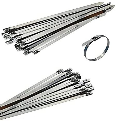 Akyandoo Edelstahl Kabelbinder 150-800 mm bis 500°C 4,6mm 7,9mm 46 bis 114 KG Zugfest 7,9mm x 500mm 100 Stück - 100 Stk.