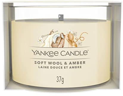 Yankee Candle Votivkerze mit weicher Wolle und Bernstein gefüllt