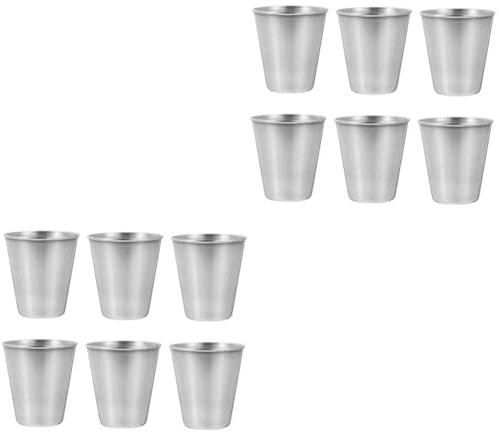BESTonZON 12stücke Schnapsgläser Tragbare Und Bruchfeste Whisky Becher Rostfrei Und Leicht Für Camping Partys Und Zuhause