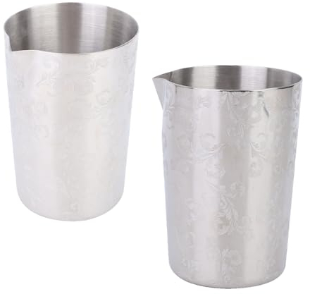 Coctelera De 500 Ml, 2 Piezas De Acero Inoxidable Para Mezclar Cócteles, Mezclador De Bebidas De Metal, Mezclador De Vino Con Patrones Tallados, Jarra De Coctelera