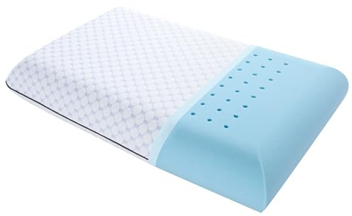Okao Home Goods Memory Foam Pillow, Standard Ventilated Bed Pillow with Washable Cover, Cooling, Orthopedic, Neck & Shoulder Support, Back, Side & Stomach Sleepers, Hotel Essentials, Standard 1 Pack