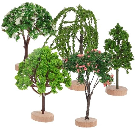 Garneck Miniatur Gefälschte Bäume 5 Stücke Mini Landschaft Decor Sand Tisch Modell Zubehör