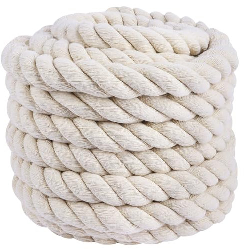 Cuerda Macrame 20mm*10m SOGA Gruesa Beige Macramé Cuerda Algodon Algodon para Manualidades Aplicable Hamacas Cuerda Decorativa Cuerda de Juguete para Mascotas Las Manualidades etc