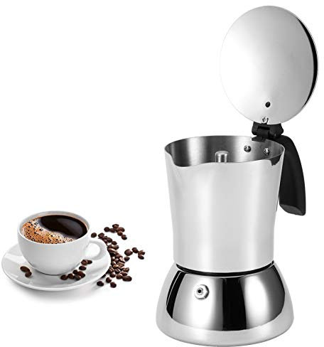 Beufee Moka-Kanne, Perkolator-Kaffeekanne, Mokka-Espresso-Latte-Perkolator-Kaffeemaschine im italienischen Stil, Edelstahl-Kaffeekanne für Zuhause