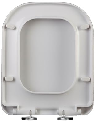 Giural Toilettendeckel Eckige,WC Sitz Mit Absenkautomatik, Weiß Klodeckel Mit Absenkautomatik, Quadratisch Toilettensitz Abnehmbar, Weiß,360 * 450mm