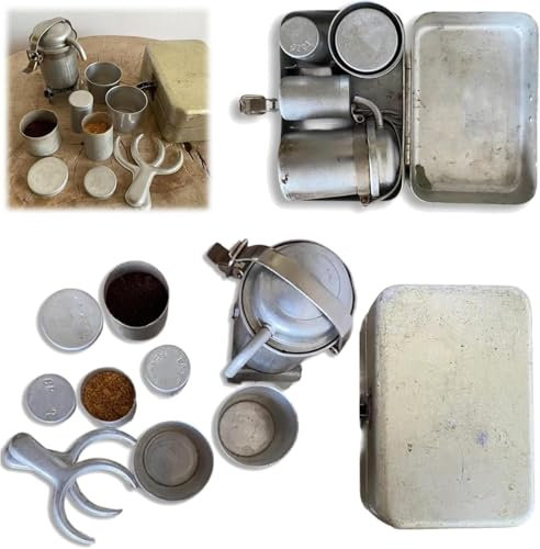 Bamideo Extra Rare Vintage Camping Coffee Kit, Vintage Nostalgia Espresso & Pour Over Set, Vintage Outdoor Nostalgia Espresso Pour over Kit, Portable Travel Outdoor Coffees Serving Sets