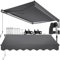 tectake® toldo retractil con Brazos articulados, fácil de Manejar con manivela, Estructura de Aluminio y Acero, Ideal para terraza, toldo Exterior, toldos Exterior terraza - 250x200 cm Negro
