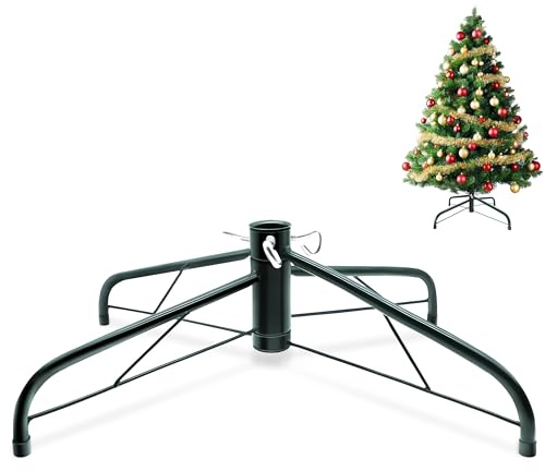 TIKTALK Christmas Tree Stand 50 cm - Extra Large Xmas Tree Stand with 3.2 cm Drill Hole - Heavy Duty Christmas Tree Holder for Artificial Trees up to 210 cm