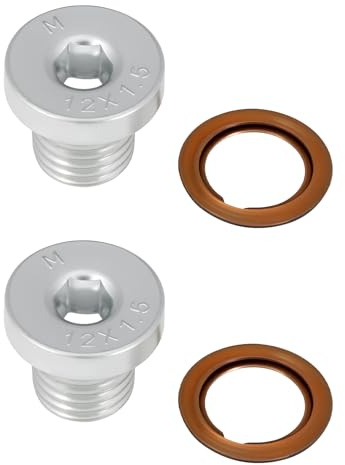 2 Pezzi M12x1.5 Tappo Scarico Coppa Olio Veicolo N90965401 Compatibile con Audi E Compatibile con Mercedes CLS
