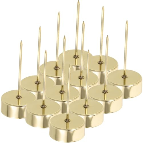 TOYANDONA Lot de 12 Coupelles à Bougies en Métal Doré 42 CM Picots de 7 CM Bougeoirs Coniques pour Décoration de Sapin de Noël Porte-Bougies de Fête Réutilisables et Inserts Sécurisés