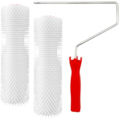 Silicone Spike Roller for Epoxy Resin, 9 Inch Bubble Buster Roller with Extra Refill for Removing Air Bubbles in Epoxy, Paint, Floor Coatings, Art Projects