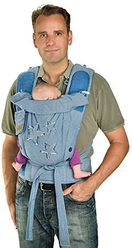 Bondolino Babytrage inklusive Bindeanleitung, Denim Sterne