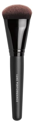 bareMinerals Luxe Performance Synthetic Face Brush for Flawless Coverage, Pair with Liquid or Pressed Powder Foundation, Vegan