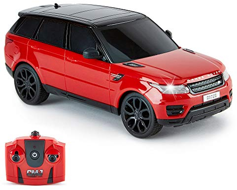 CMJ RC CarsTM Range Rover Sport Official Licensed Remote Control Car 1:24 with Working LED Lights, Radio Controlled Supercar (Range Rover Sport Red)