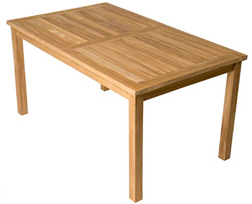 Divero Gartentisch Rostock aus Teakholz, behandelt – Farbe: Braun