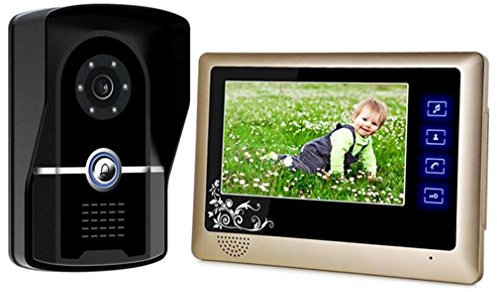 FOOSKOOML 7 Pollici Videocitofono Cavo Video Digitale HD Video Campanello a Basso consumo energetico Campanello per videocitofono ad Alta Definizione