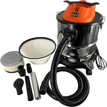 Pellethead Ash Vault Pro | 10-Amp Ash Vacuum for Fireplaces, Pellet Stoves & BBQs – 5-Gal Capacity, Dual HEPA, Heat-Resistant Hose, Steel Tank