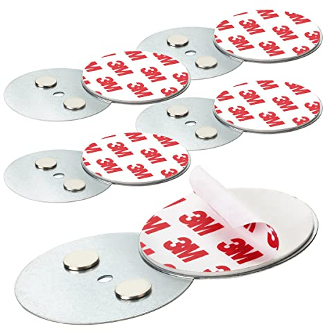 SHD Pastilles adhésives magnétiques pour Mini détecteurs de fumée, adhésif 3M avec Support magnétique pour détecteurs d'incendie, Ø 50mm, Montage Rapide et Facile, sans perçage, ni vis, Pack x5