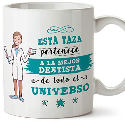 MUGFFINS Taza Dentista Mujer (Mejor del Universo) - Regalos Originales y Divertidos de Odontología