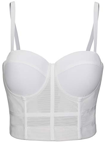 Woboren Corsetto da Donna con Reggiseno,Top Corto con Bustino di Strass