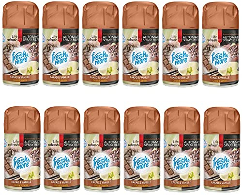 Fresh & More Lufterfrischer Nachfüller (12er Pack) 250ml, Kakao&Vanille