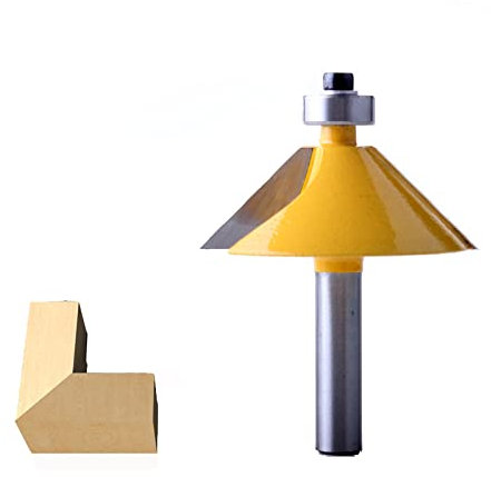 JAINGU 8 mm Hartmetall Fasenfräser 45 Grad Zweischneidiger Router Bit für Holzwerkzeug Chamfer Cut