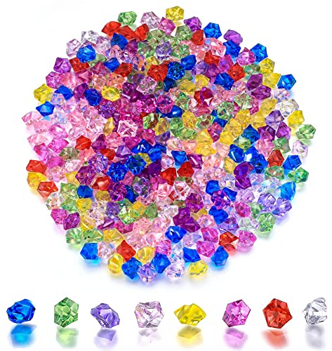 YITYDaMai 300 Stück Deko Diamanten Bunt, Acryl Glitzersteine Diamant, Deko Kristallsteine Edelsteine für Hochzeiten, Party, Tischdekorationen, Kunsthandwerke Vase Deko Diamanten Steine