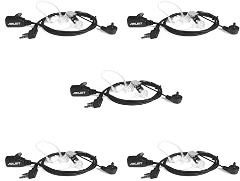 JUCJET Walkie Talkies Earpiece Radio Headset 2 Pin Covert Acoustic Tube Compatible with Walkie Talkie JUCJET Baofeng UV-5R UV-5RE BF-888S BF-88E Earphones for Walkie Talkie (6 Pcs)