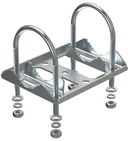 Aimeboost Stainless Steel Anti Vibration Universal Antenna Mount Coaxial Pipe (Pole) Adapter for Starlink Clamp V Jaw Bracket Accessories Works with Starlink Antenna Weather Stations etc.
