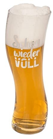 Out of the blue Vaso de cerveza lleno con diseño inclinado