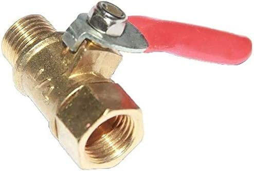 Threaded Fittings 1pc Brass Mini Shut Off Ball Valve, 1/8 1/4'' 3/8'' 1/2'' Female to Male BSP Threaded Air Water Oil Flow Control Plumbing Fitting Faucet Converter (Size : 3/8)