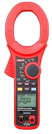 OUSIKA Digital Clamp Meter UT220 UT221 UT222 2000A Auto Data Hold Backlight Digital de metros multimetro AC DC Current Meter High Current clamp Meters Analyzers (Color : Rot, Size : Clamp meter-UT22