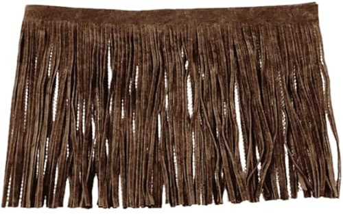 Cinta de flecos de ante artificial, 1 m de longitud, 10 cm, flecos cortados, cinta decorativa, accesorios de costura para ropa, manualidades, costura, cortinas, camino de mesa, decoración, marrón
