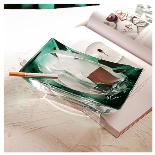 Grande Cendre De Cendre En Verre En Cristal Rond À L'intérieur Du Porte-cendre De Cendres À L'intérieur, Bac À Cendre De Fumer Surproque, Décoration De Cendre De Cen green1