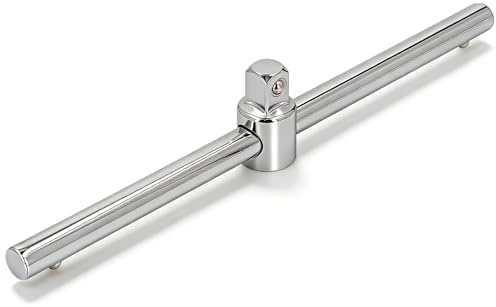 Uadme Mango Corredizo con Corredera 1/2”, Llave de Vaso con Mango en T, Palanca de Fuerza Deslizante, para Mantenimiento de Vehículos