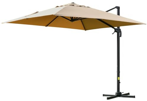 CILVANI Ombrellone 360 Gradi Rettangolare da Giardino, Pieghevole e Regolabile 3X4 VERDE
