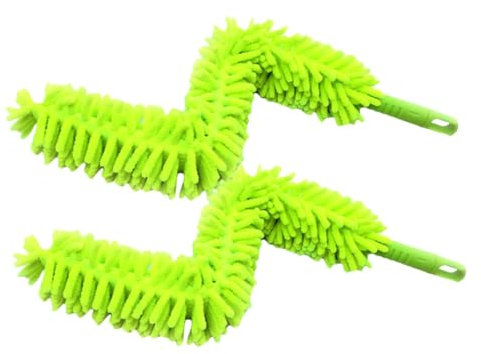 Hoement Spolverino in Microfibra Impugnatura Antiscivolo Testa Pieghevole Per Pulire Auto E Mobili Set Da 2 Pezzi
